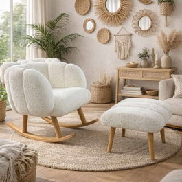 Atelier Del Sofa Lotus - Sillón y Puff Blanco